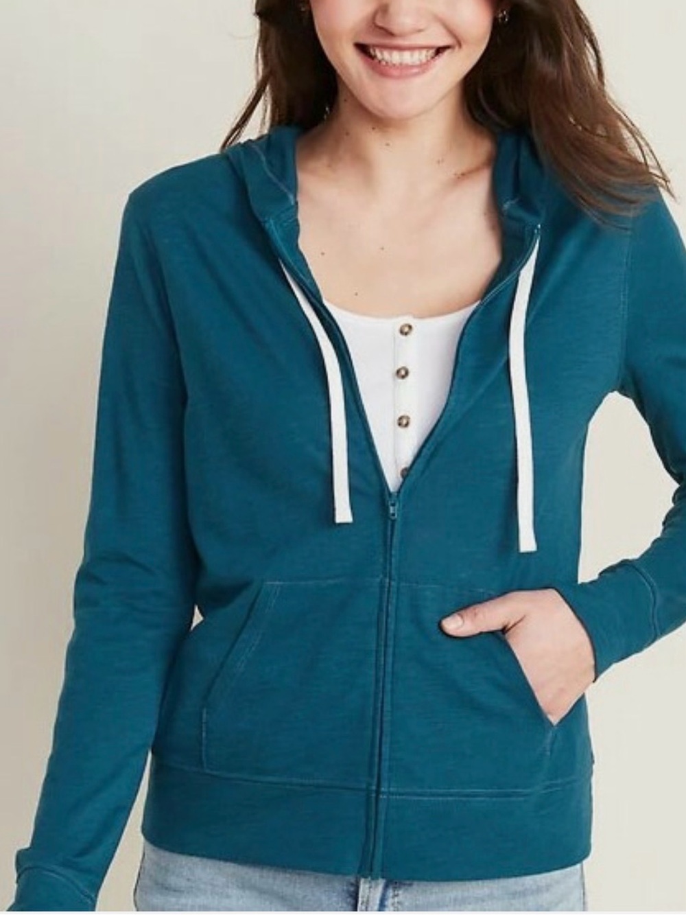 Old Navy Relaxed Lightweight Slub-Knit Full Zip Hoodie
